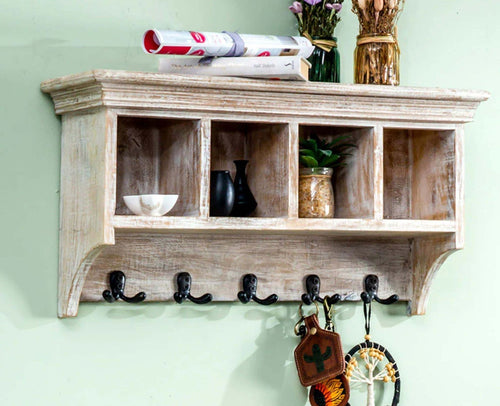 Kensington Wooden wall Shelve Hanger Furniselan Distressed White