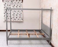 Kolhapur Solid Wood Poster King Size Bed Furniselan Cool Grey
