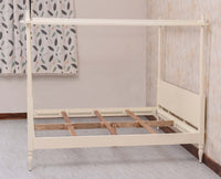 Kolhapur Solid Wood Poster King Size Bed Furniselan Frosty White