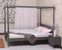 Kolhapur Solid Wood Poster King Size Bed Furniselan Slate Grey