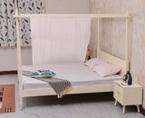Kolhapur Solid Wood Poster King Size Bed Furniselan Frosty White