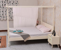 Kolhapur Solid Wood Poster King Size Bed Furniselan Frosty White