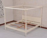 Kolhapur Solid Wood Poster King Size Bed Furniselan Frosty White