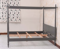 Kolhapur Solid Wood Poster King Size Bed Furniselan Slate Grey