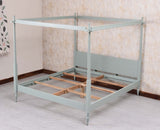 Kolhapur Solid Wood Poster King Size Bed Furniselan Silt Green