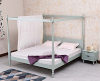 Kolhapur Solid Wood Poster King Size Bed Furniselan Silt Green