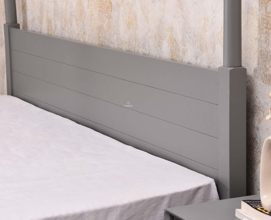 Kolhapur Solid Wood Poster King Size Bed Furniselan Cool Grey