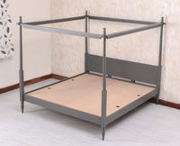 Kolhapur Solid Wood Poster King Size Bed Furniselan Slate Grey