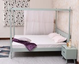 Kolhapur Solid Wood Poster King Size Bed Furniselan Silt Green