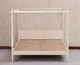 Kolhapur Solid Wood Poster King Size Bed Furniselan Frosty White