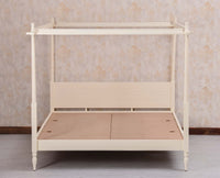 Kolhapur Solid Wood Poster King Size Bed Furniselan Frosty White