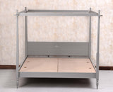 Kolhapur Solid Wood Poster King Size Bed Furniselan Cool Grey