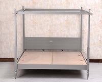 Kolhapur Solid Wood Poster King Size Bed Furniselan Cool Grey