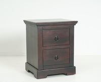 Kollam Two Drawer Bedside Table Furniselan-Rosewood-Fine-Finish