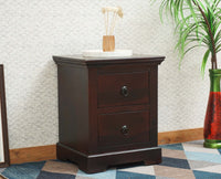 Kollam Two Drawer Bedside Table Furniselan-Rosewood-Fine-Finish
