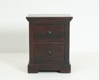 Kollam Two Drawer Bedside Table Furniselan-Rosewood-Fine-Finish