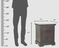 Kollam Two Drawer Bedside Table Furniselan-Rosewood-Fine-Finish