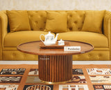 Koramangala Solid Wood Round Coffee Table - Coffee Table - Furniselan - Teak - Finish
