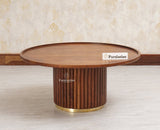 Koramangala Solid Wood Round Coffee Table - Coffee Table - Furniselan - Teak - Finish