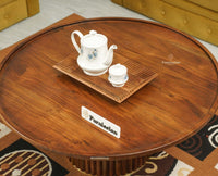 Koramangala Solid Wood Round Coffee Table - Coffee Table - Furniselan - Teak - Finish