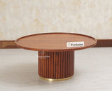 Koramangala Solid Wood Round Coffee Table - Coffee Table - Furniselan - Maple - Finish
