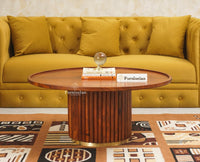 Koramangala Solid Wood Round Coffee Table - Coffee Table - Furniselan - Maple - Finish
