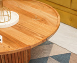 Koramangala Solid Wood Round Coffee Table - Coffee Table - Furniselan - Natural - Finish