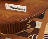 Koramangala Solid Wood Round Coffee Table - Coffee Table - Furniselan - Teak - Finish