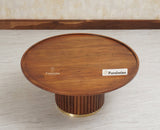 Koramangala Solid Wood Round Coffee Table - Coffee Table - Furniselan - Teak - Finish