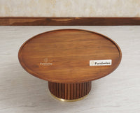 Koramangala Solid Wood Round Coffee Table - Coffee Table - Furniselan - Teak - Finish