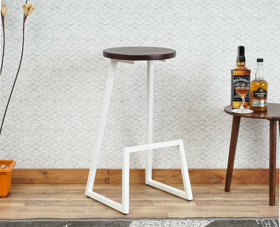 Kottayam Bar Stool Kitchen Stool Furniselan - White