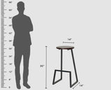 Kottayam Bar Stool Kitchen Stool Furniselan -  Black