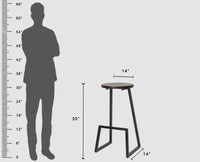 Kottayam Bar Stool Kitchen Stool Furniselan -  Black