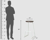 Kottayam Bar Stool Kitchen Stool Furniselan - White