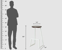 Kottayam Bar Stool Kitchen Stool Furniselan - White