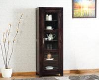 Kottayam Sheesham Wood Kitchen Crockery Cabinet One Door Furniselan - Grey-Finish