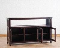 Kozhikode Sheesham Wood Three Door Kitchen Crockery Cabinet Furniselan - Grey-Finish