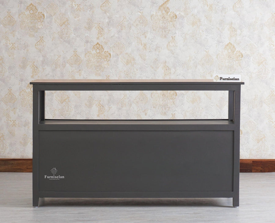 Kozhikode Sheesham Wood Three Door Kitchen Crockery Cabinet - Tv Cabinet - Furniselan - Slate-Grey