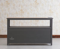 Kozhikode Sheesham Wood Three Door Kitchen Crockery Cabinet - Tv Cabinet - Furniselan - Slate-Grey