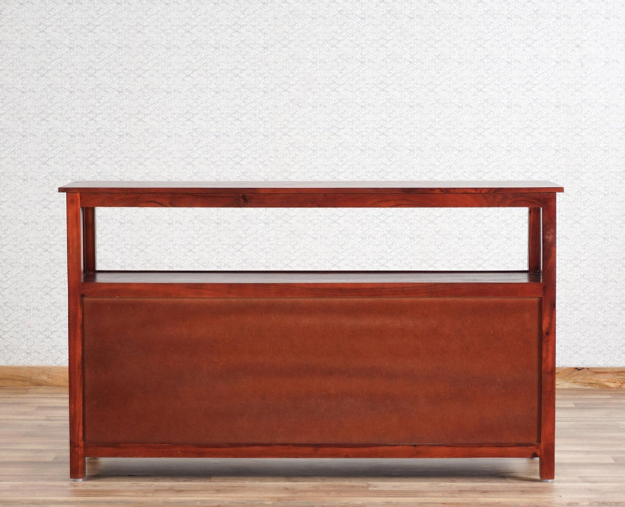 Kozhikode Sheesham Wood Three Door Kitchen Crockery Cabinet Furniselan - Maple-Finish