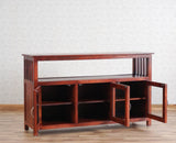 Kozhikode Sheesham Wood Three Door Kitchen Crockery Cabinet Furniselan - Maple-Finish