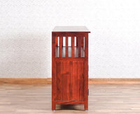 Kozhikode Sheesham Wood Three Door Kitchen Crockery Cabinet Furniselan - Maple-Finish