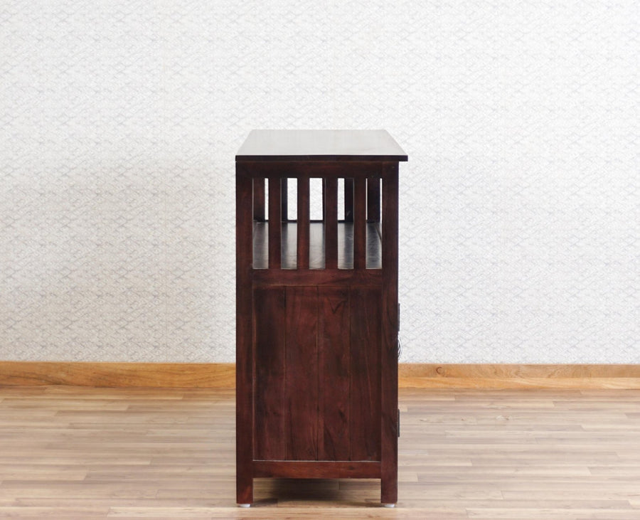 Kozhikode Sheesham Wood Three Door Kitchen Crockery Cabinet Furniselan - Grey-Finish
