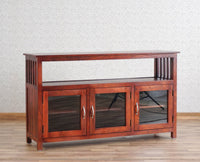 Kozhikode Sheesham Wood Three Door Kitchen Crockery Cabinet Furniselan - Maple-Finish