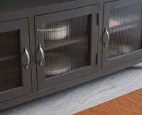 Kozhikode Sheesham Wood Three Door Kitchen Crockery Cabinet - Tv Cabinet - Furniselan - Slate-Grey