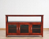 Kozhikode Sheesham Wood Three Door Kitchen Crockery Cabinet Furniselan - Maple-Finish