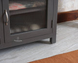 Kozhikode Sheesham Wood Three Door Kitchen Crockery Cabinet - Tv Cabinet - Furniselan - Slate-Grey