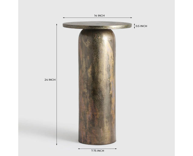Krim Aluminium Accent Table Matte Antique Brass