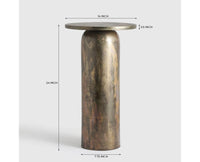 Krim Aluminium Accent Table Matte Antique Brass