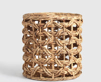 Lavander Woven Pouf – Modern Upholstered Dining Chair for Home & Café Natural Beige